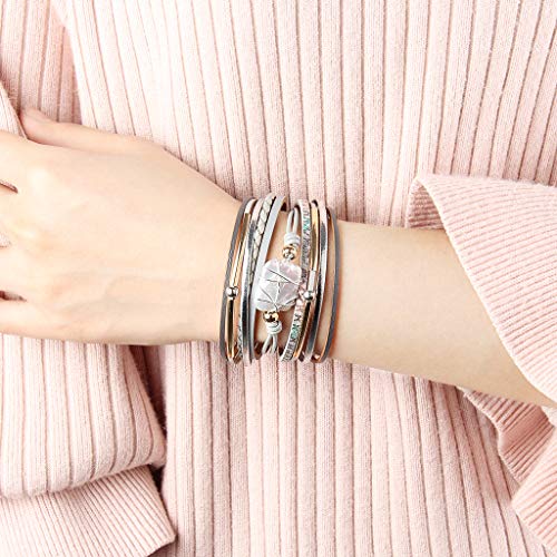 Bohemian Leather Cuff Bracelet with Baroque Pearl