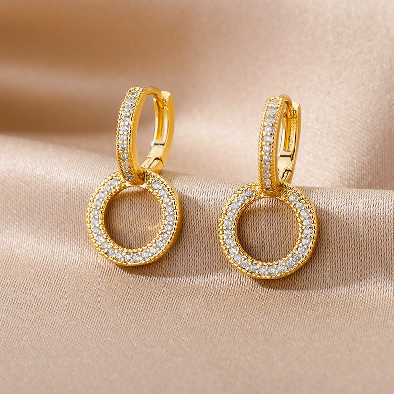 Stylish Zircon Hoop Earrings for Women