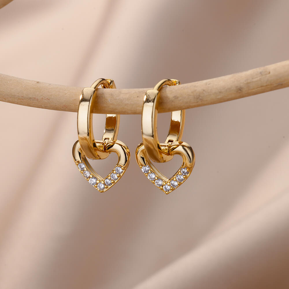 Stylish Zircon Hoop Earrings for Women
