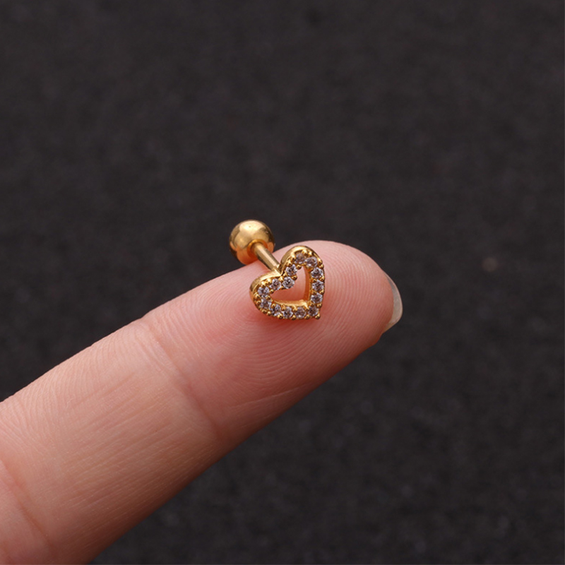 Mini Zircon Cartilage Earring in Stainless Steel
