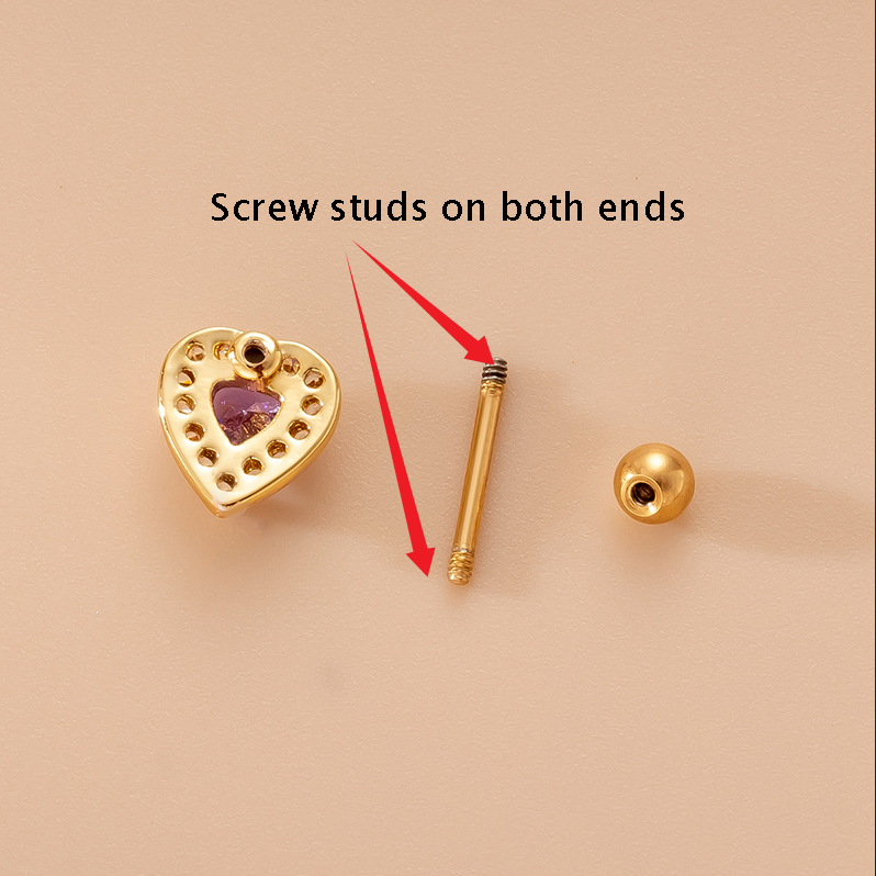 Mini Zircon Cartilage Earring in Stainless Steel