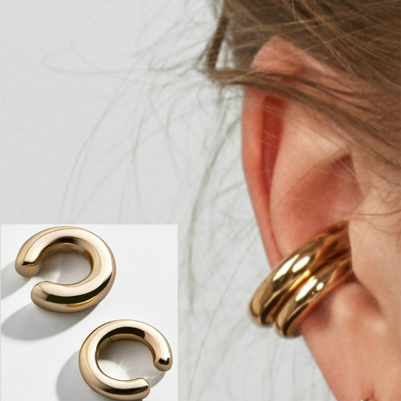 Trendy Gold Silver Ear Cuff Clip Earrings