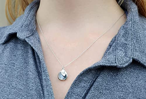 Blue Topaz Birthstone Necklace with Initial Pendant