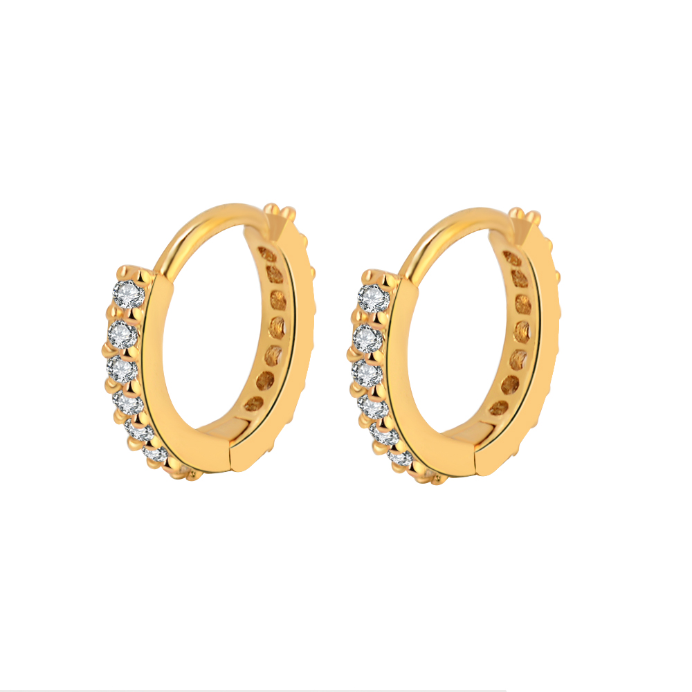 Minimalist Crystal Zirconia Hoop Earrings Pair
