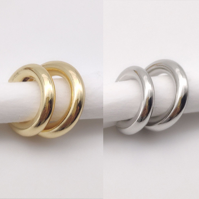 Trendy Gold Silver Ear Cuff Clip Earrings