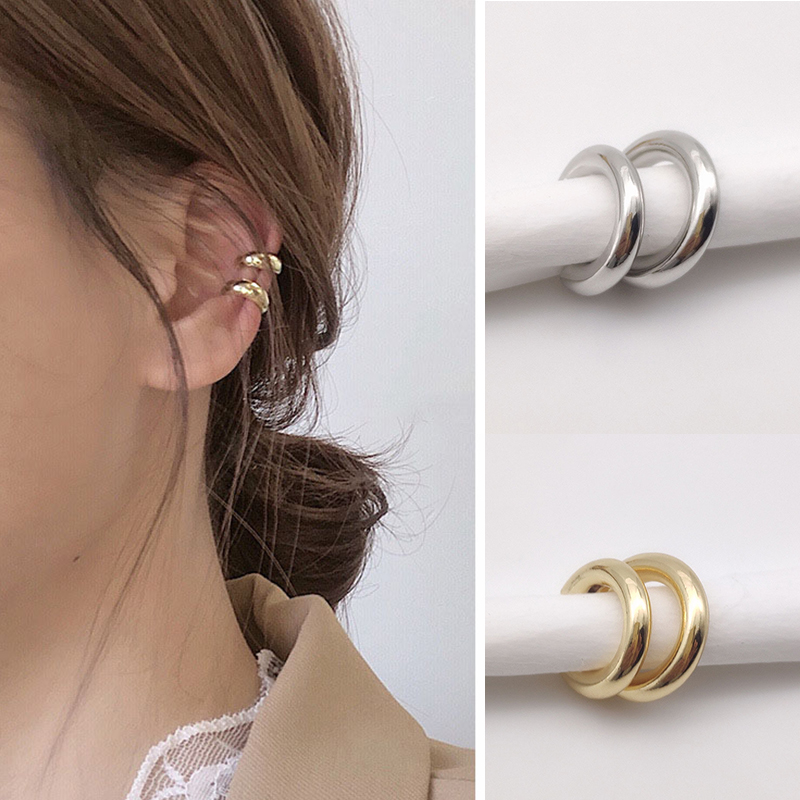Trendy Gold Silver Ear Cuff Clip Earrings