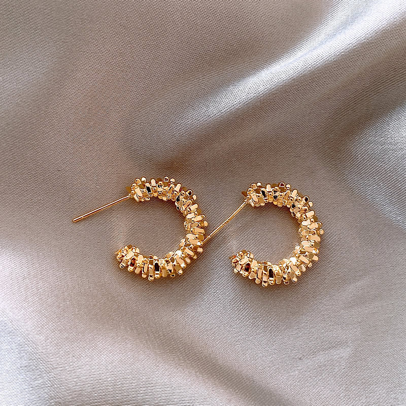 Vintage Twisted Wave C-Shaped Earrings for Women