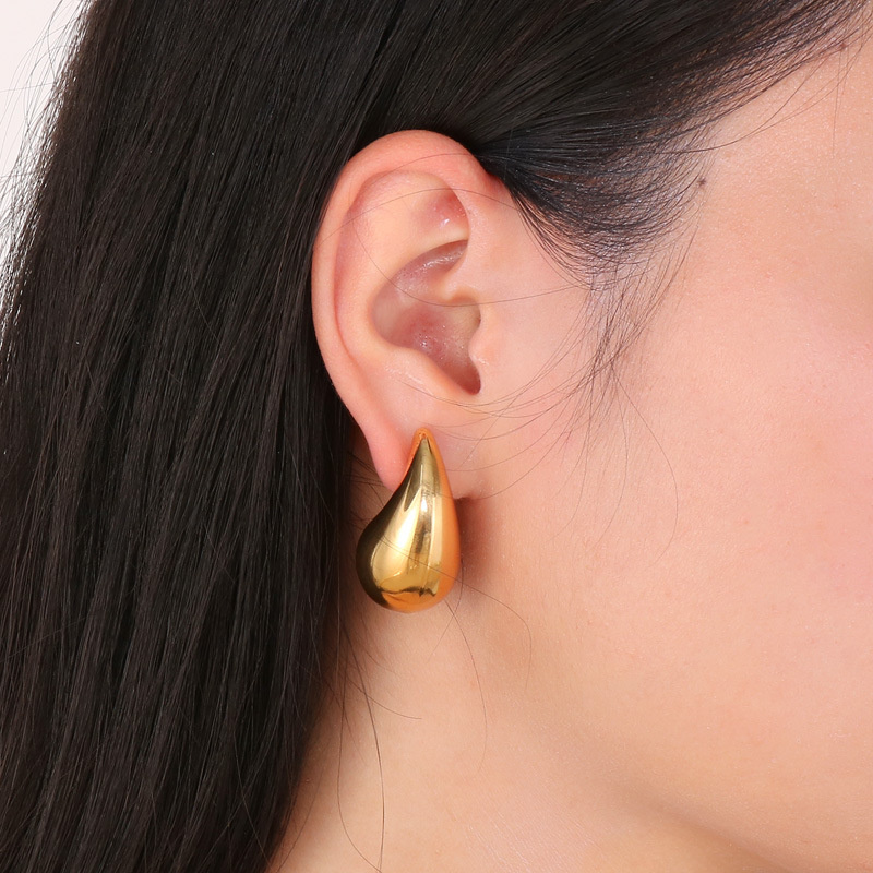Chunky Vintage Gold Dome Drop Earrings for Women
