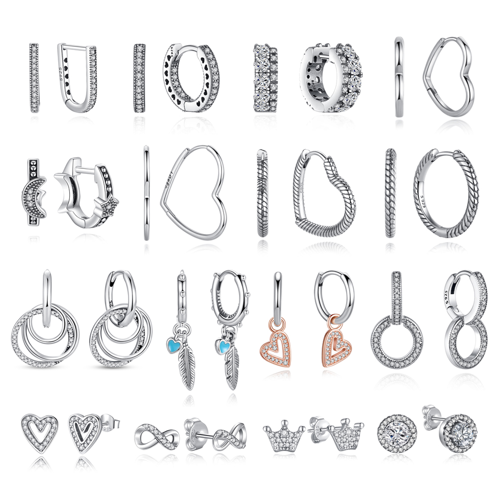 Rose Gold Crown Heart Infinity Bee Stud Earrings