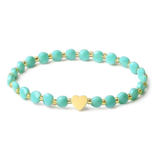 MetJakt Mint Green Heart Crystal Bracelet for Women