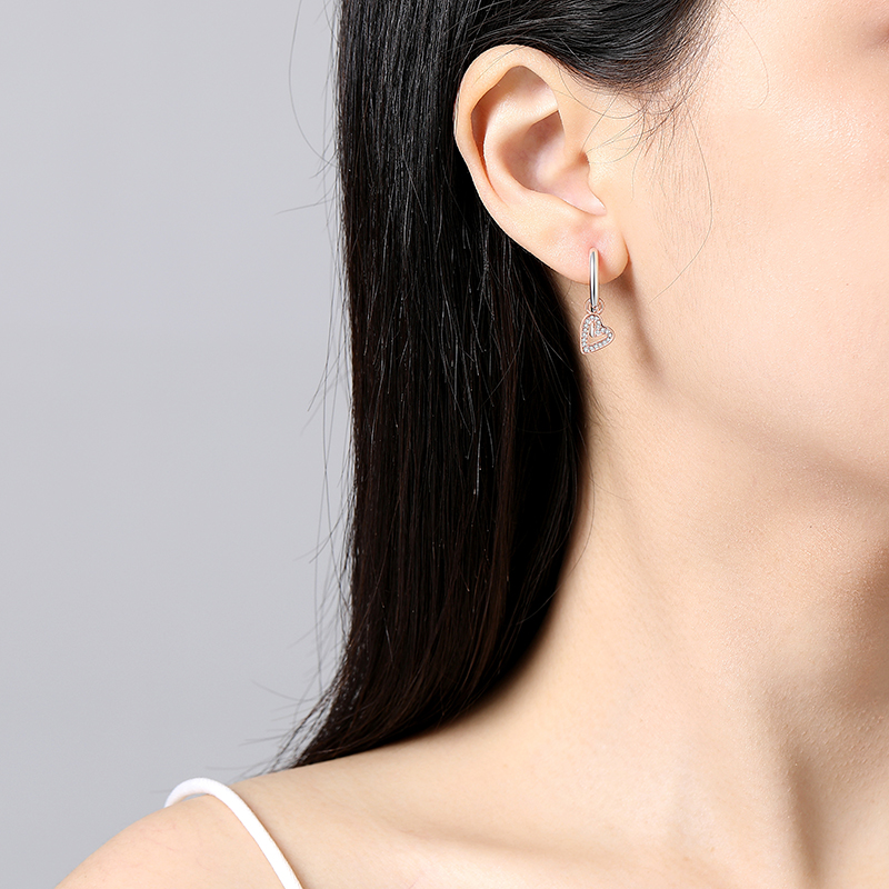 Rose Gold Crown Heart Infinity Bee Stud Earrings