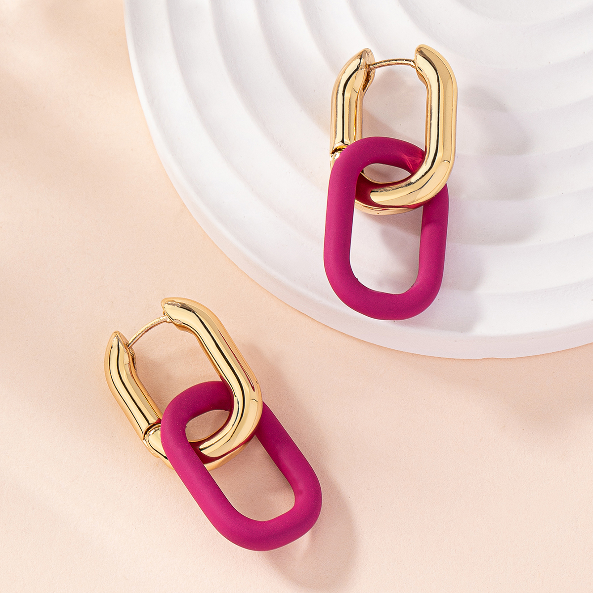 Gold Geometric Square Hoop Earrings for Women
