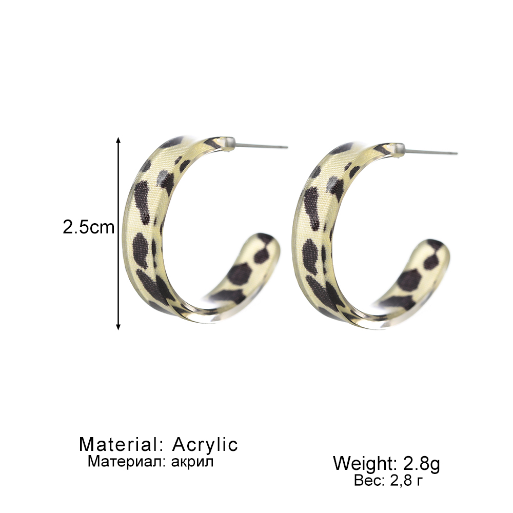 Korean Vintage Leopard Geometric Hoop Earrings