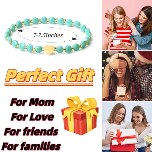 MetJakt Mint Green Heart Crystal Bracelet for Women