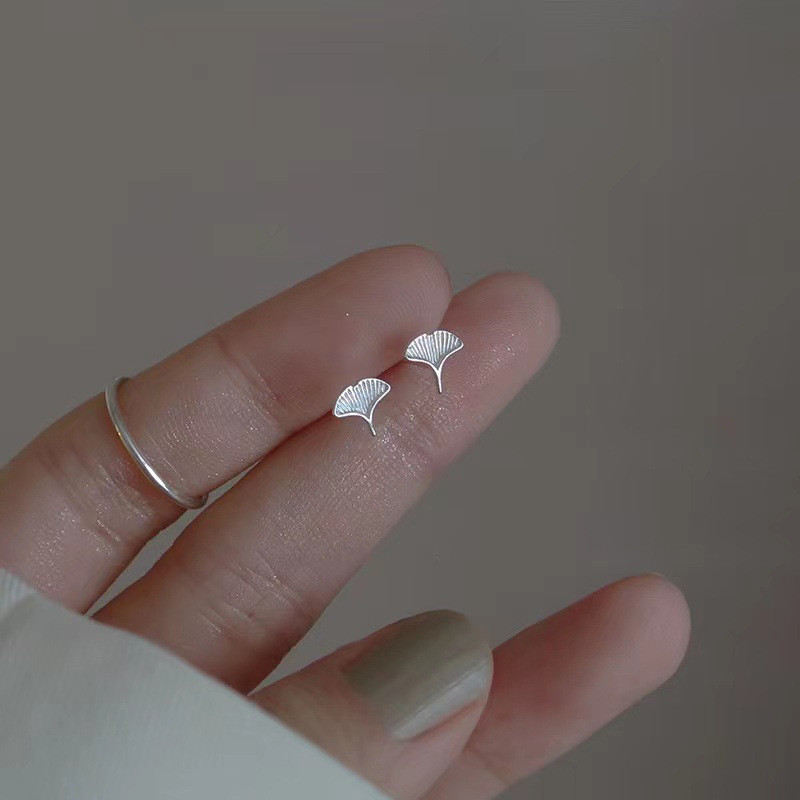 Minimalist 925 Silver Heart Stud Earrings for Women