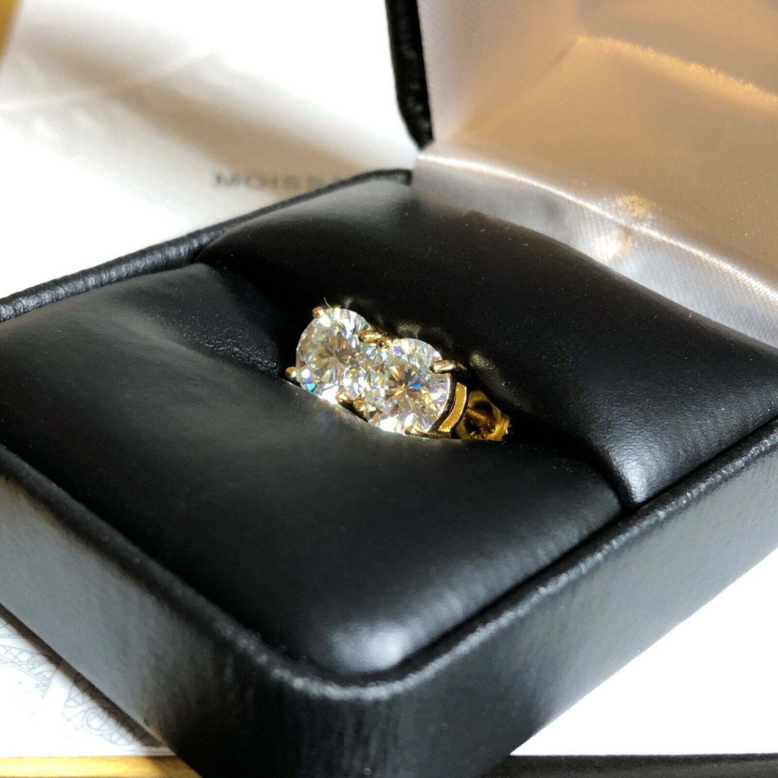 D Color VVS1 Moissanite Solitaire Stud Earrings
