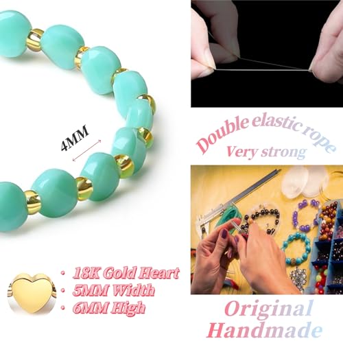 MetJakt Mint Green Heart Crystal Bracelet for Women