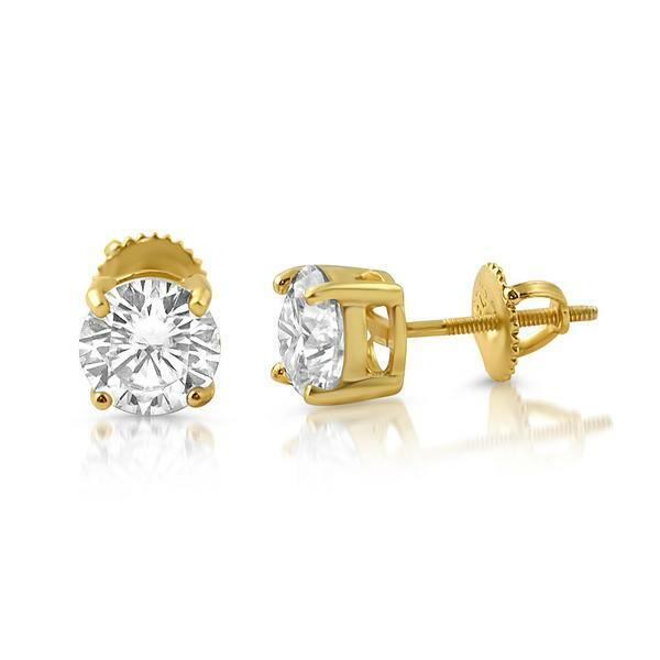 D Color VVS1 Moissanite Solitaire Stud Earrings
