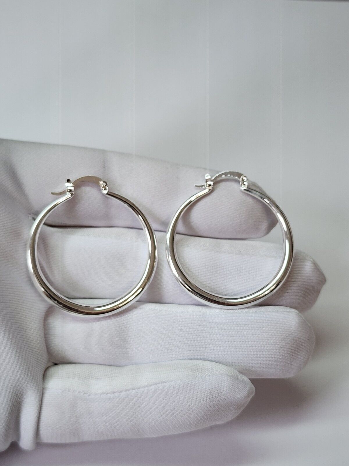 Large Gold, Silver, Rose Plated Hoop Earrings