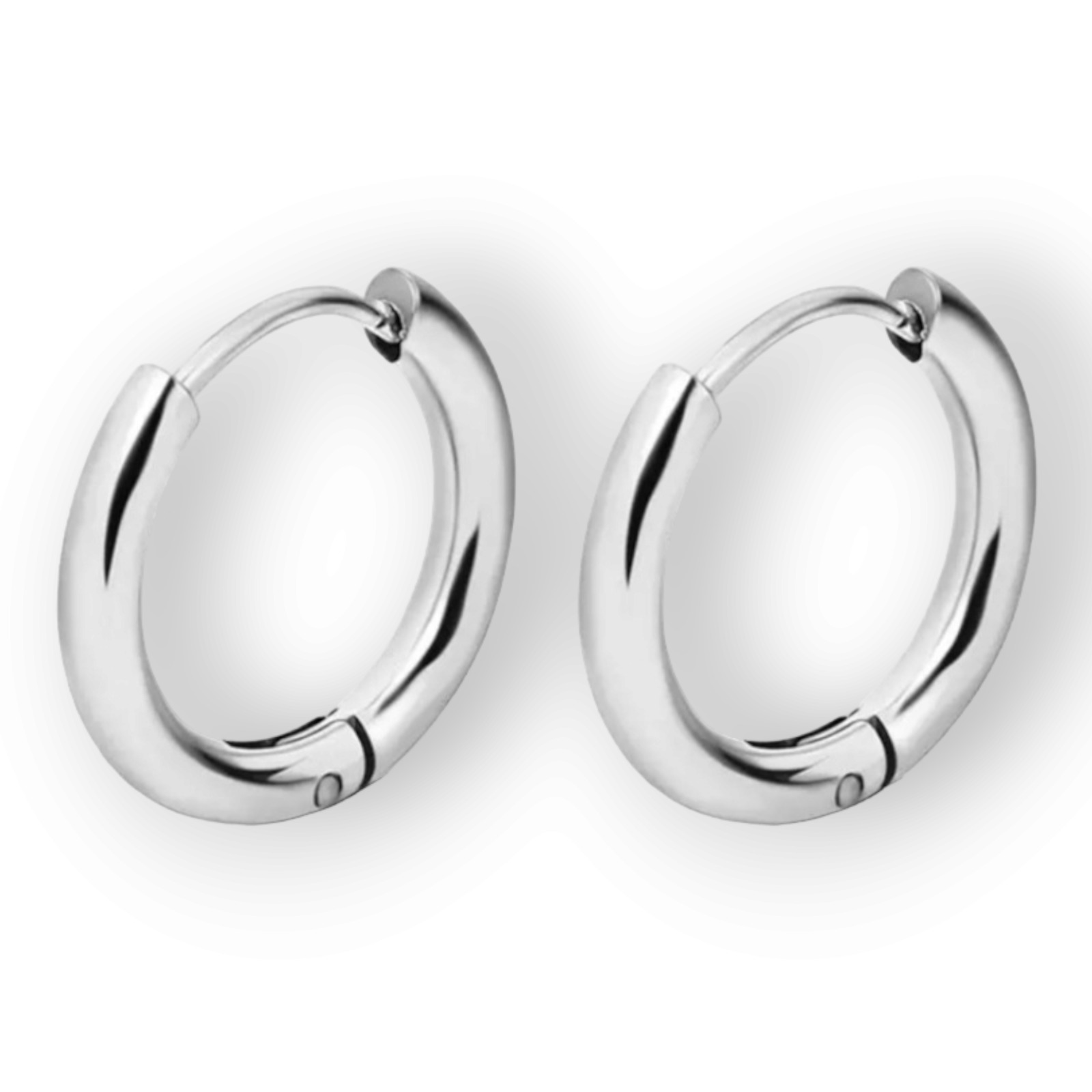 Unisex Stainless Steel Huggie Hoop Earrings