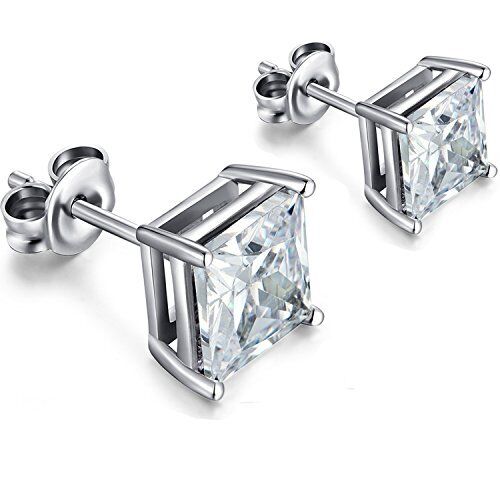 Sterling Silver Round CZ Stud Earrings Set