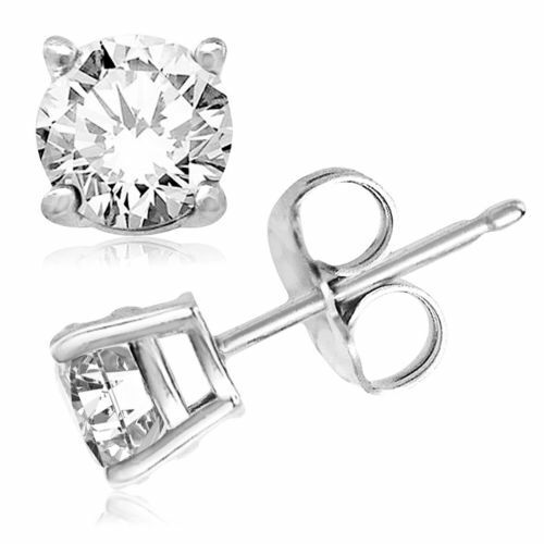 Sterling Silver Round CZ Stud Earrings Set