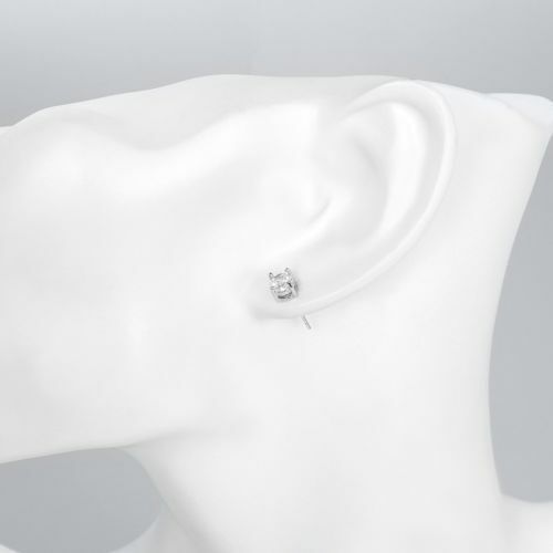 Sterling Silver Round CZ Stud Earrings Set