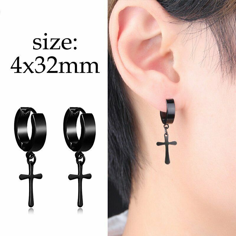 16 Pack Stainless Steel Punk Hoop Earrings Set