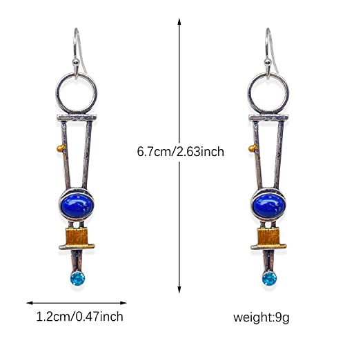 Boho Geometric Turquoise Dangle Earrings for Women