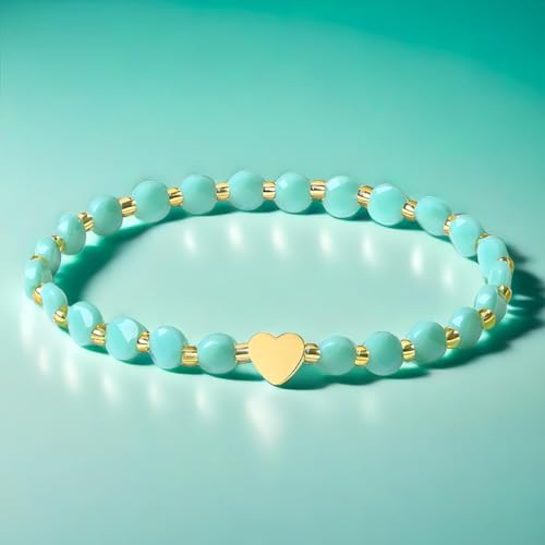 MetJakt Mint Green Heart Crystal Bracelet for Women