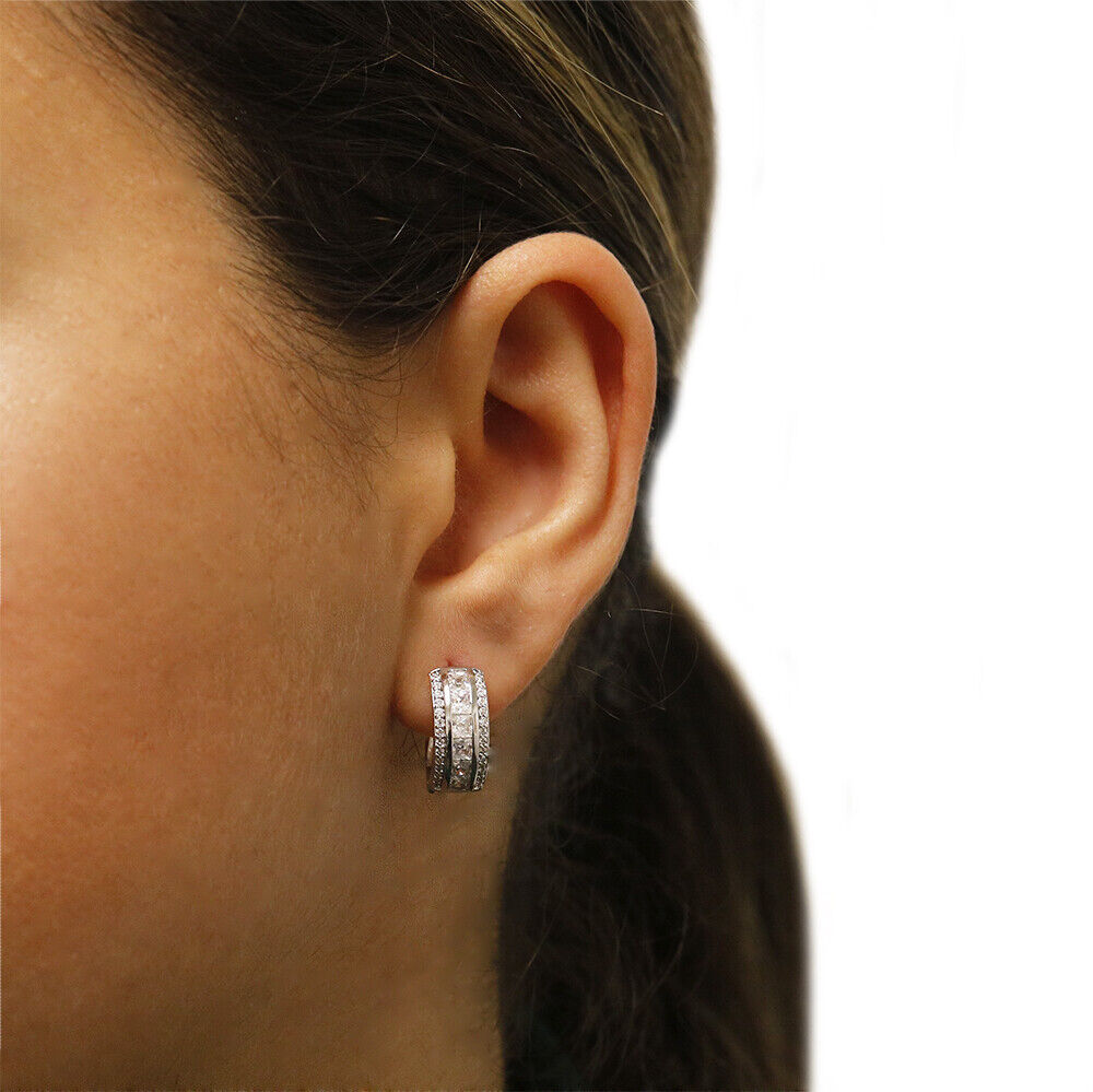 Sterling Silver CZ Huggie Hoop Earrings for All