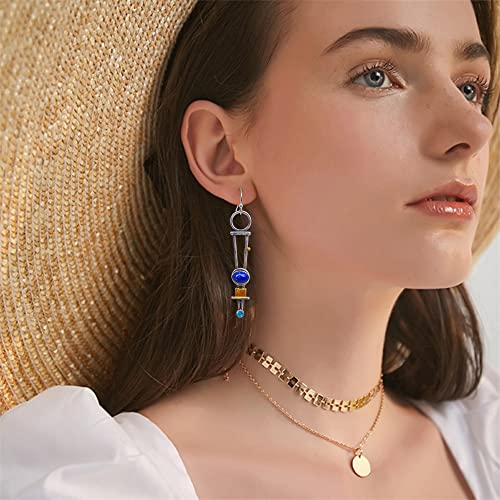 Boho Geometric Turquoise Dangle Earrings for Women