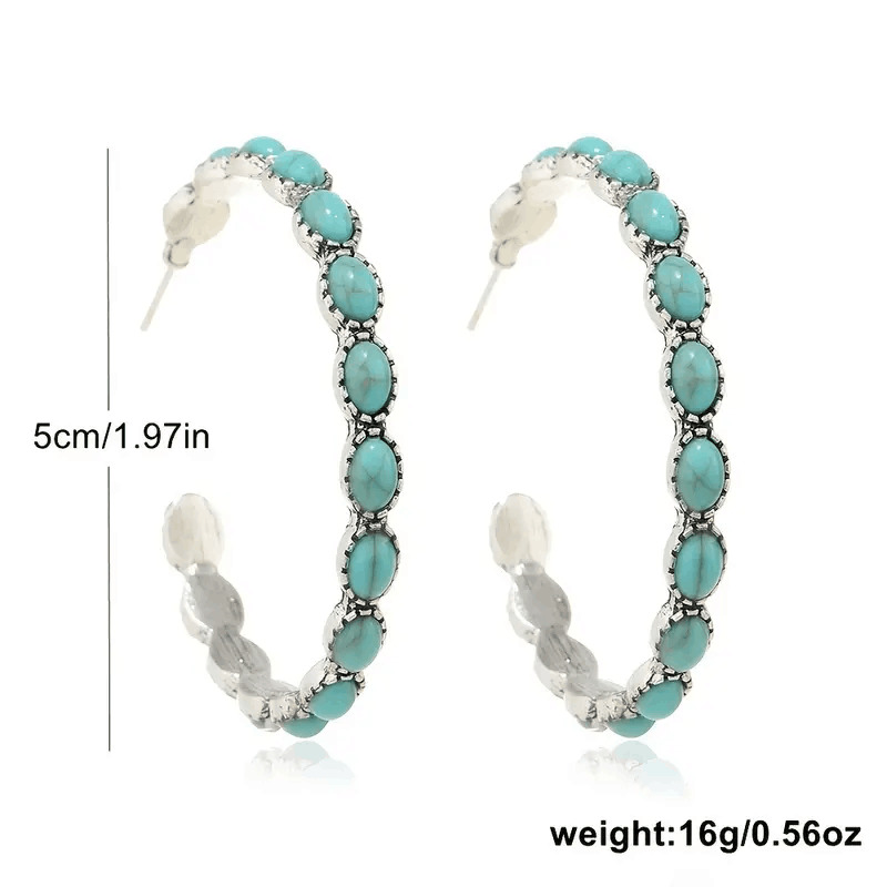 Trendy Blue Turquoise Handmade Earrings for Women