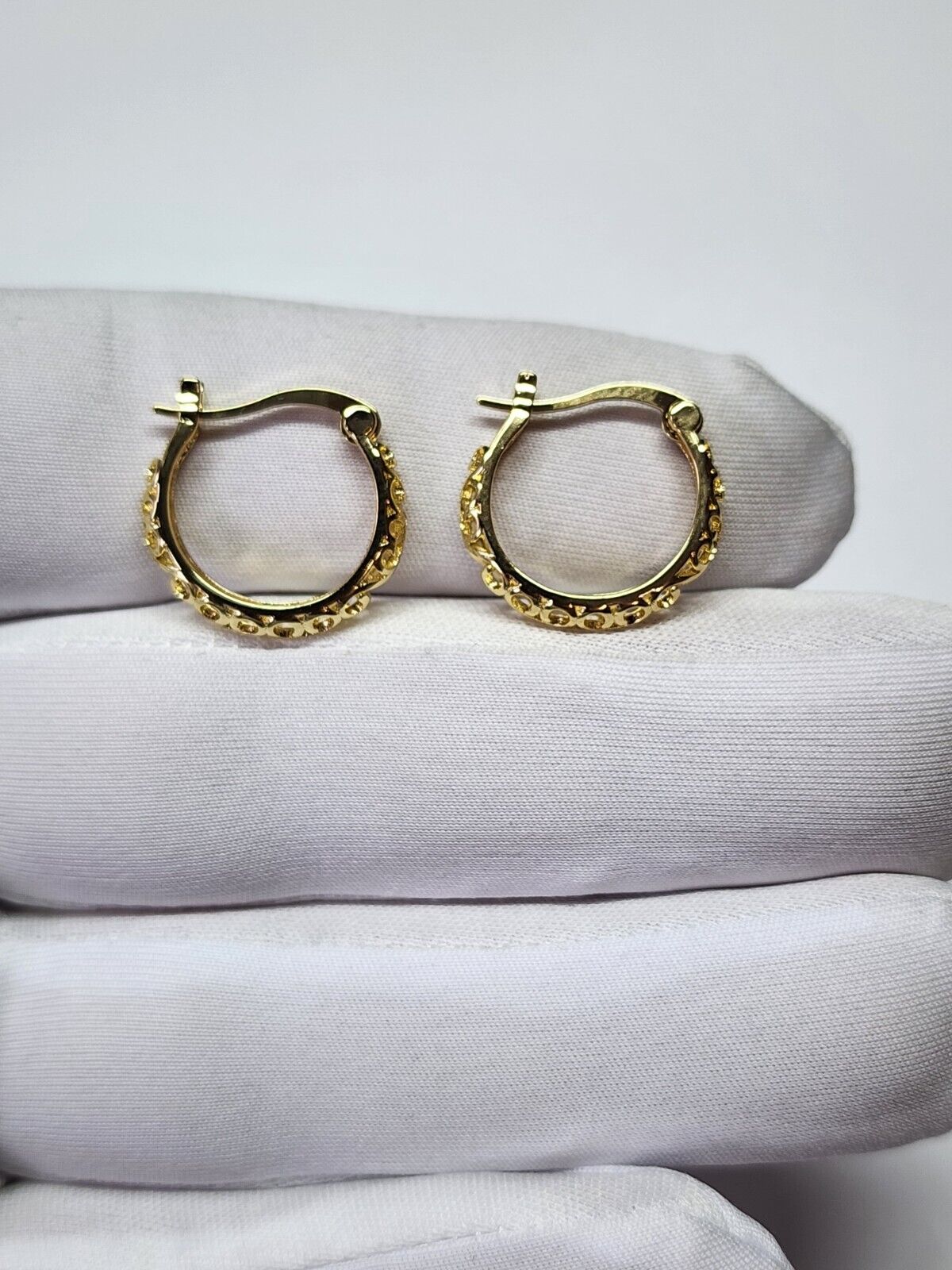 Gold Plated Medium Hoop Dangle Earrings for Women