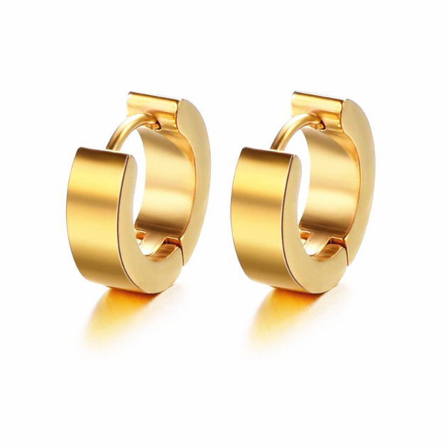 Punk Stainless Steel Huggie Hoop Earrings - 2PCS