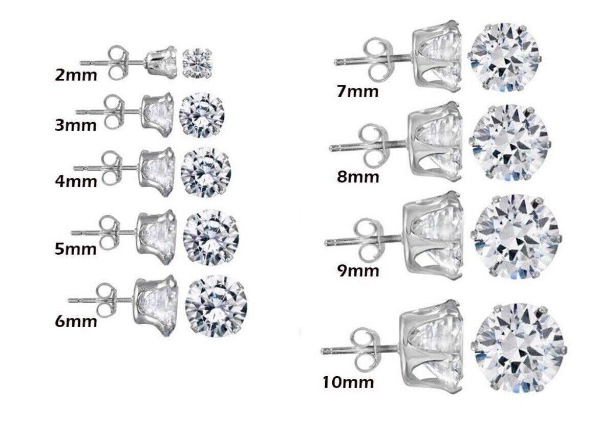 Customizable Birthstone Round Sterling Silver Stud Earrings