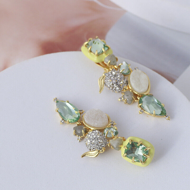 Colorful Inlaid Enamel Long Earrings by Alexis Bittar