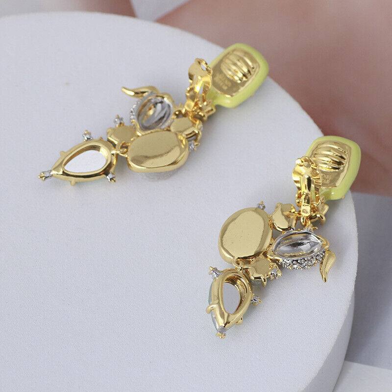 Colorful Inlaid Enamel Long Earrings by Alexis Bittar