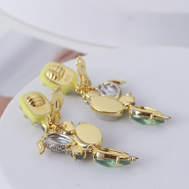 Colorful Inlaid Enamel Long Earrings by Alexis Bittar