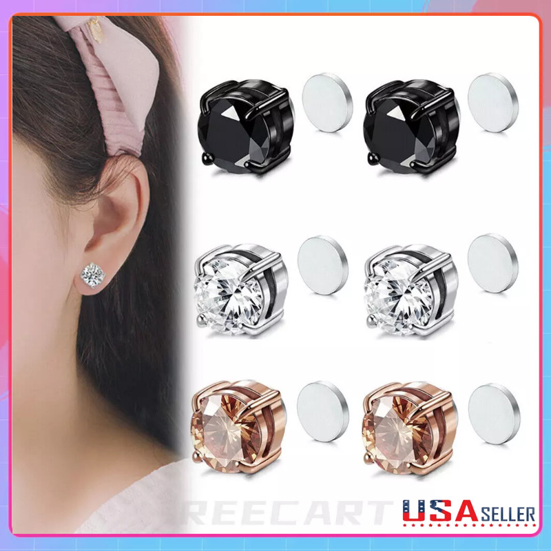Titanium Magnetic Clip-On Stud Earrings for All