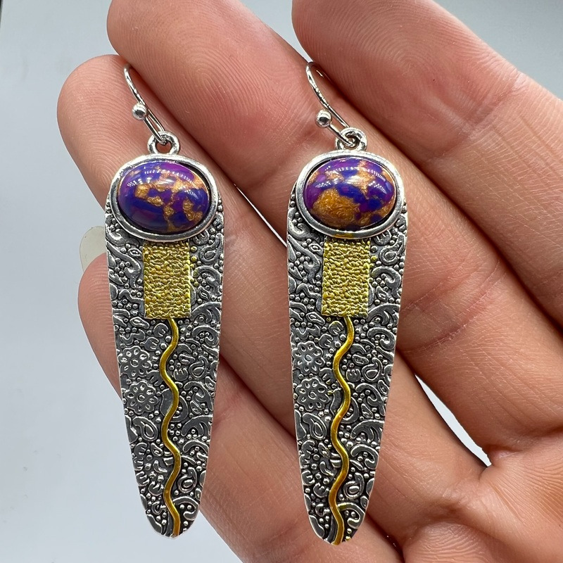Boho Vintage 925 Silver Dangle Earrings for Women