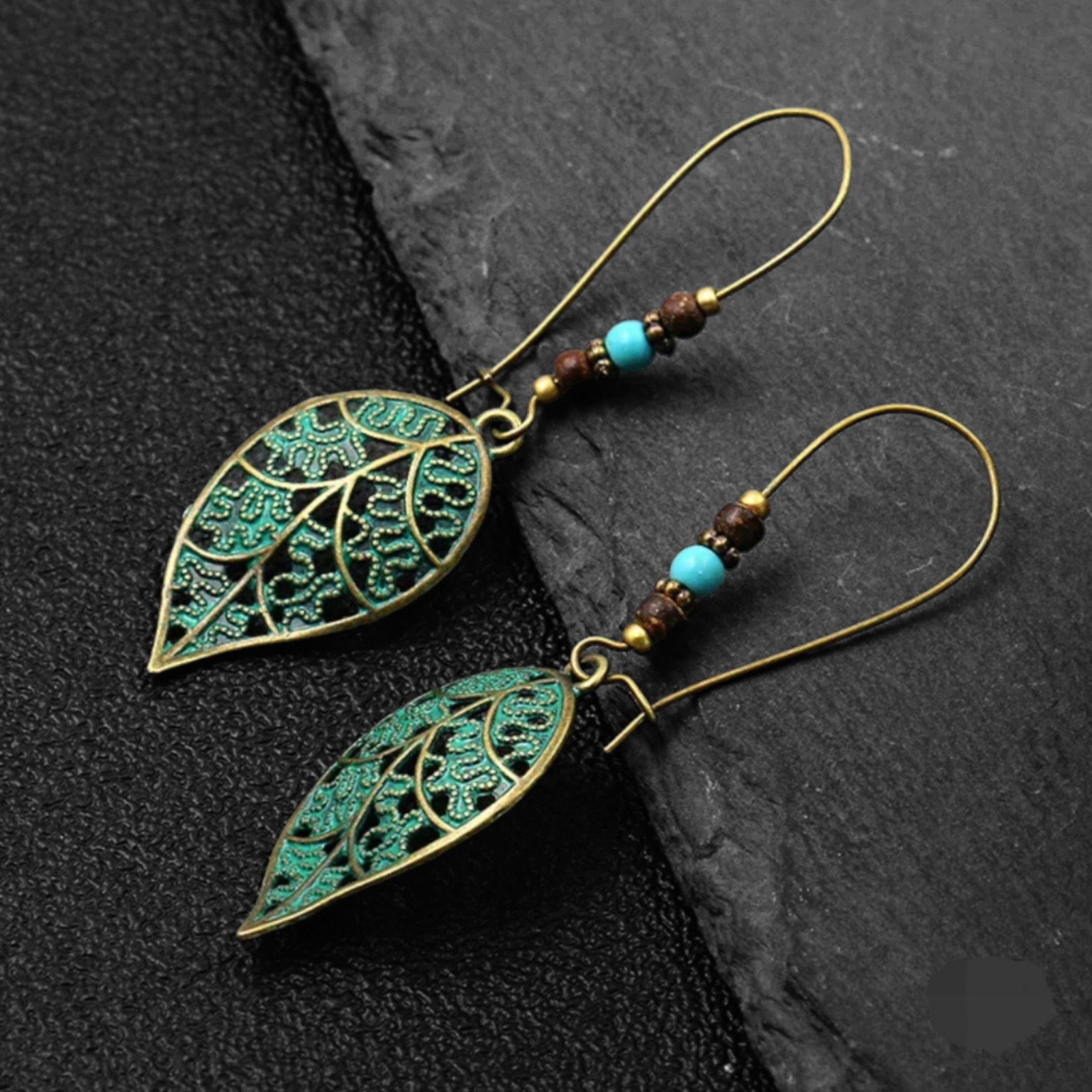 Vintage Boho Leaf Dangle Earrings for Women