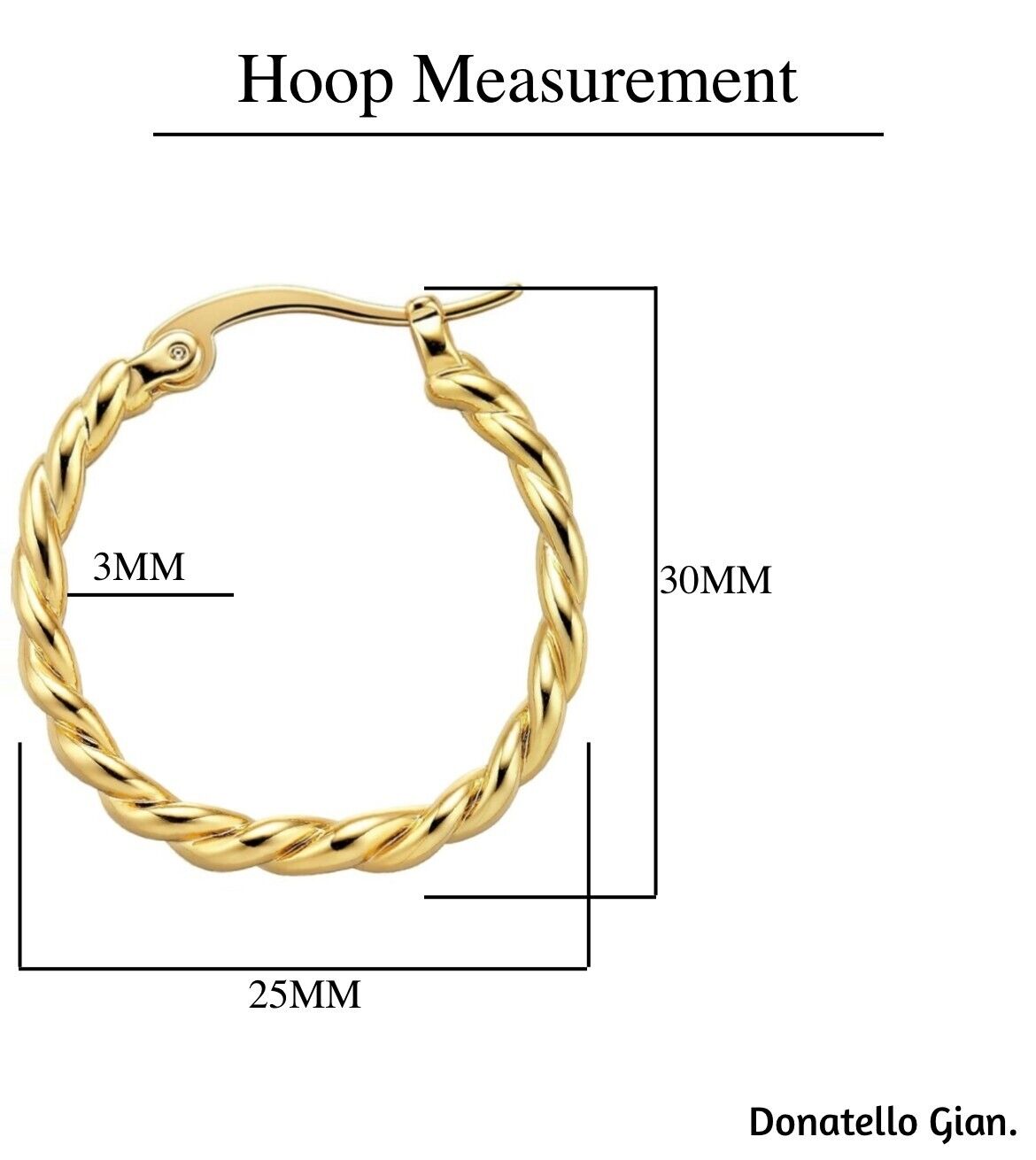 14K Gold Plated Braided Hoop Earrings for Women