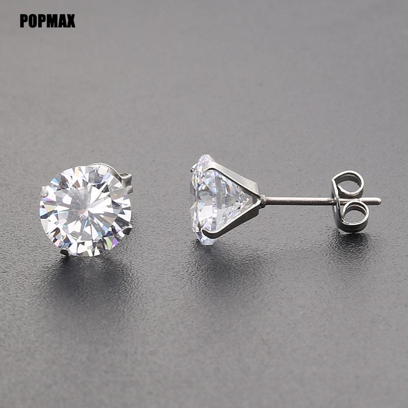 Handmade Stainless Steel Crystal Stud Earrings