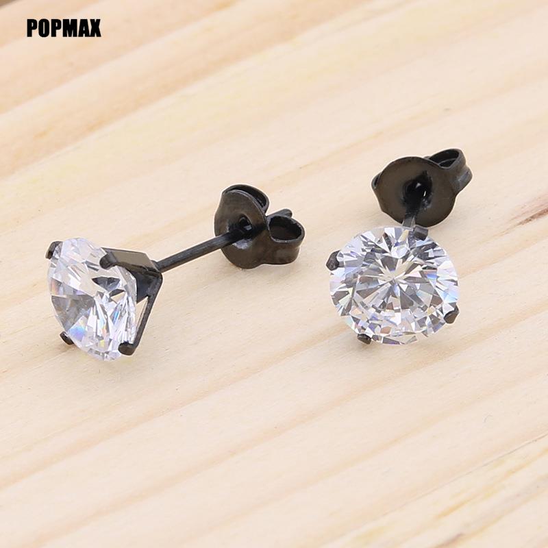 Handmade Stainless Steel Crystal Stud Earrings