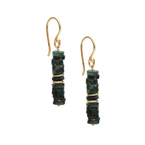 Emerald Heishi Beads Hook Earring - Perfect Gift