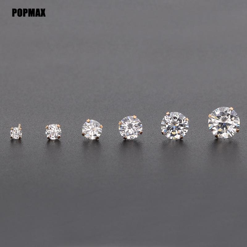 Handmade Stainless Steel Crystal Stud Earrings