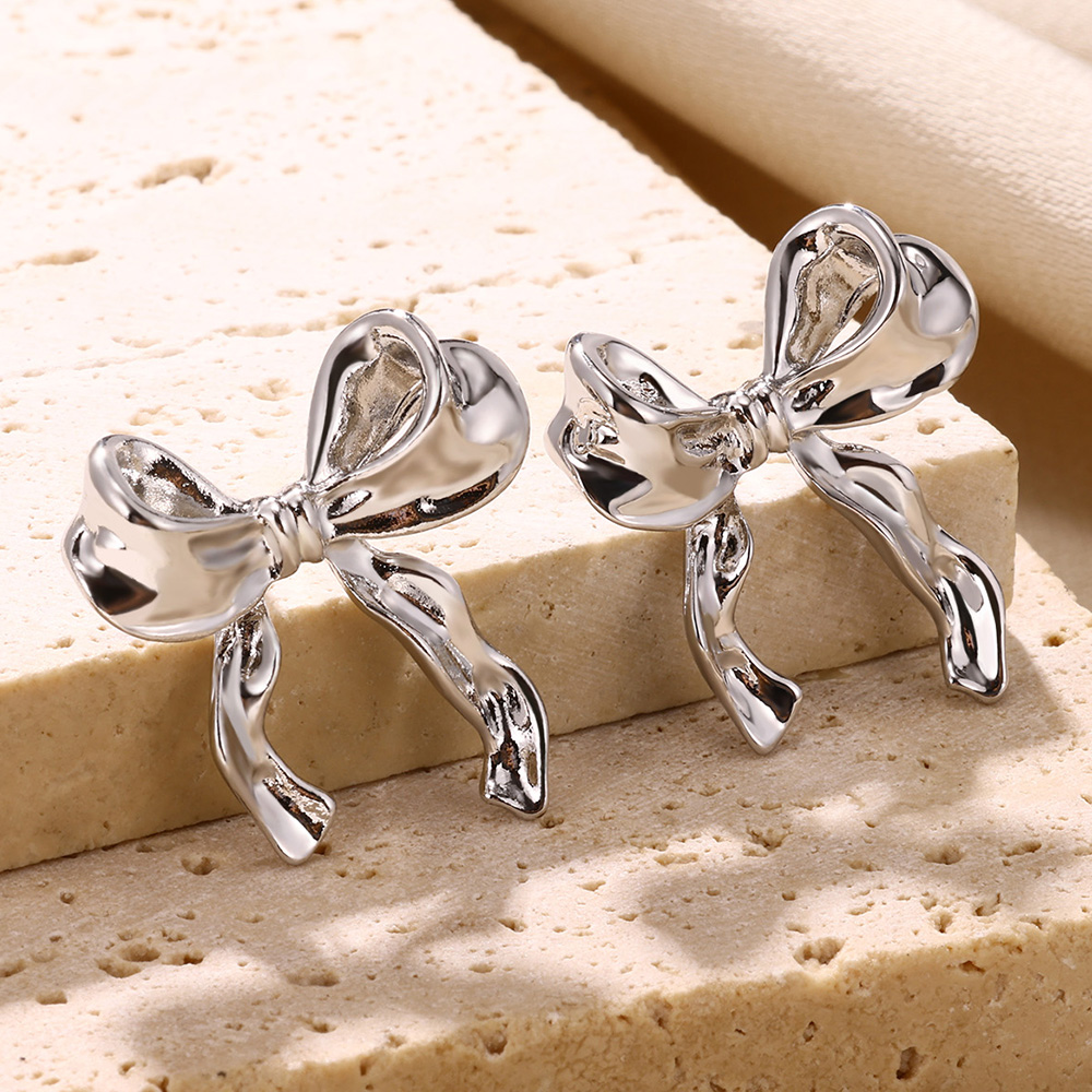 Bow Stud Gold Earrings for Women - Cute Jewelry