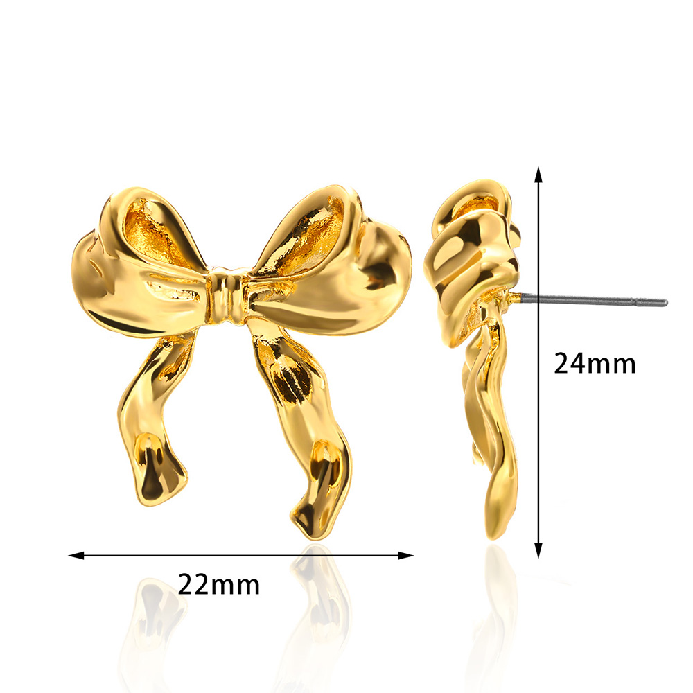 Bow Stud Gold Earrings for Women - Cute Jewelry