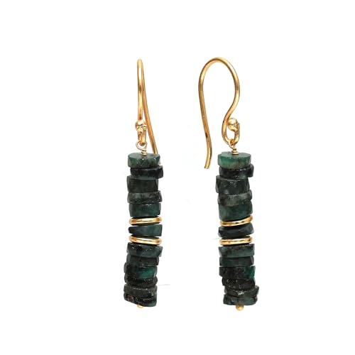 Emerald Heishi Beads Hook Earring - Perfect Gift
